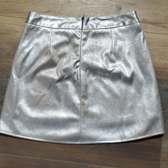 Cupcakes & cashmere silver toffee faux suede keller mini skirt NWT - Picture 8 of 8